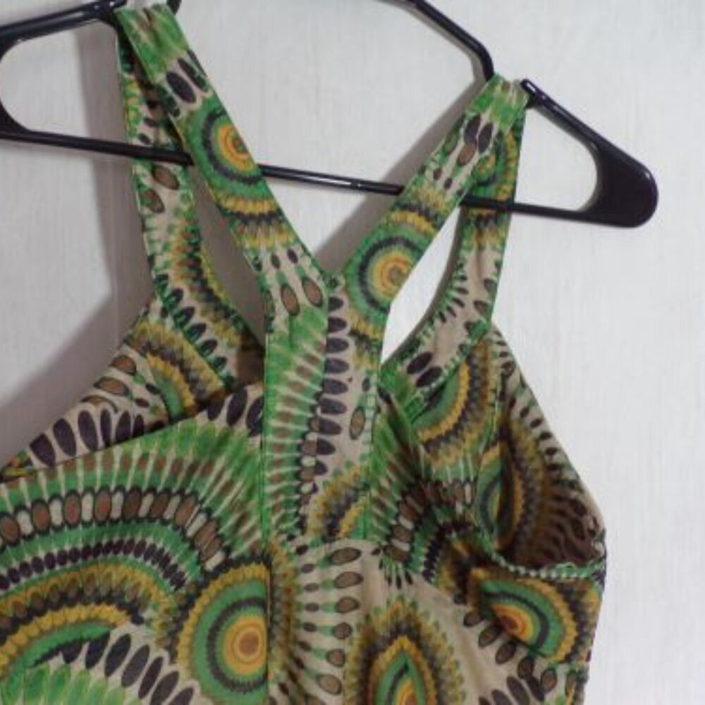 Funky People Lined Dress Size S Small Racer Back Bohemian Hippie Geo Pattern - Picture 4 of 5